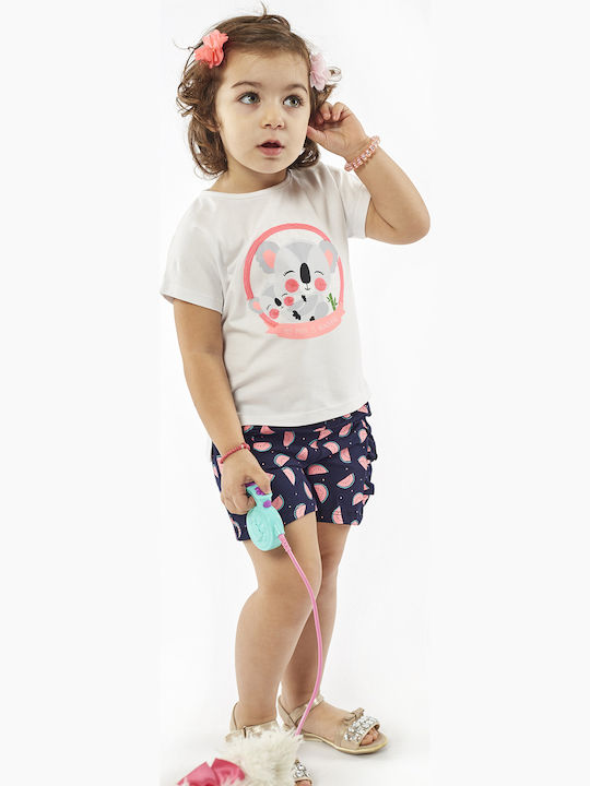 Εβίτα Kids Set with Shorts Summer 2pcs White