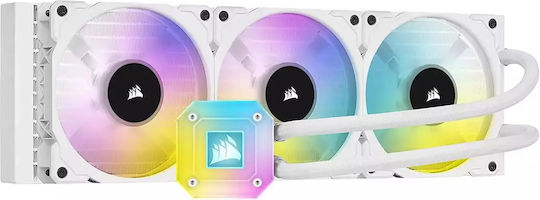 Corsair iCUE H150i Elite Capellix 120mm Triple Fan CPU Water Cooler with RGB Lighting for AM4/AM5/1200/115x Socket White