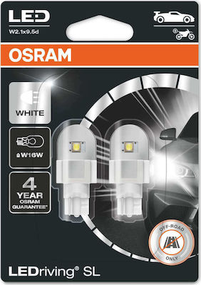 Osram Lamps Car & Motorcycle Ledriving SL W16W LED 6000K Cold White 12V 2W 2pcs