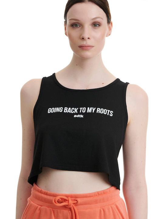 BodyTalk 1211-902120 Crop Top Sportiv pentru Femei fără Mâneci Negru