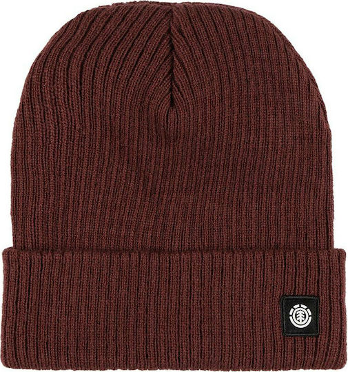 Flow Beanie Männer Beanie mit Rippstrick in Burgundisch Farbe