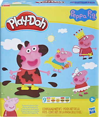 Hasbro Play-Doh Plastilină - Joc Peppa Pig Styling pentru 3+ Ani, 9buc F1497