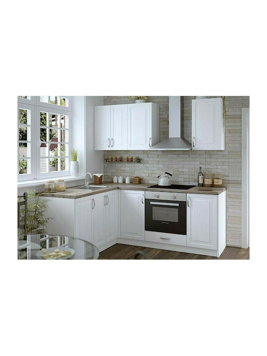 Vintage 160/200 Floor / Wall Kitchen Cabinets Set Snow L440xW60cm