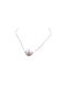 14K White gold necklace Pearl necklace with zircons