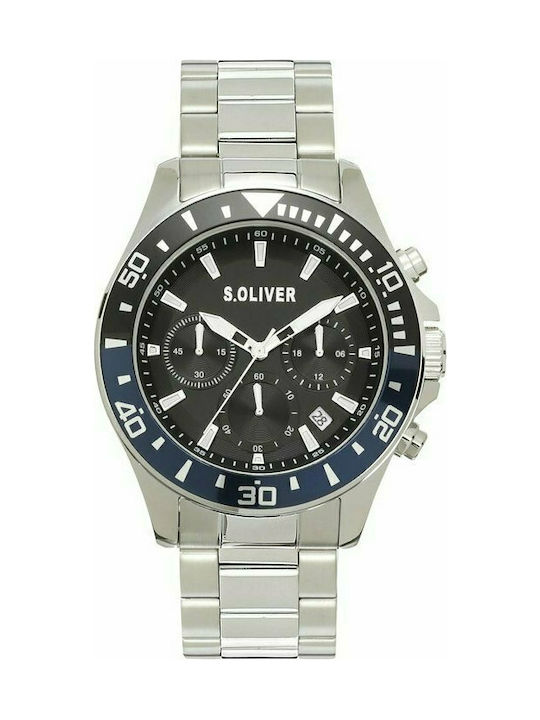 S.Oliver Watch Chronograph with Silver Metal Bracelet