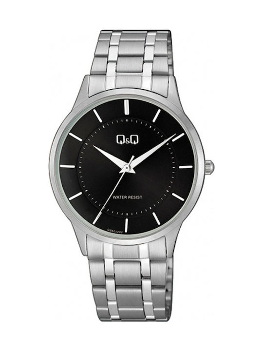 Q&Q Watch Battery with Silver Metal Bracelet