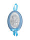 Prince Silvero Heilige Ikone Kinder Amulett mit der Jungfrau Maria Blue aus Silber MA-D516-C