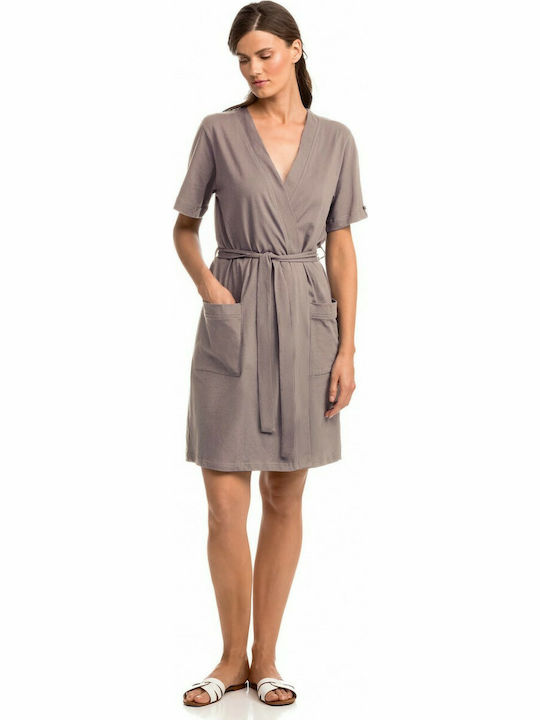 Vamp Damen Baumwolle Robe Gray Cloud