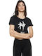 Women's Athletic Crop Top Short Sleeve Black