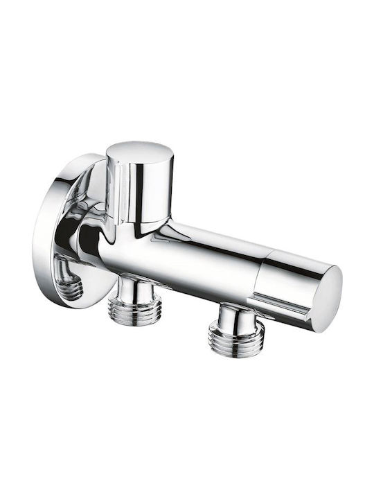 Interflex Double Valve Wall Mounted Bidet Diverter Valve Silver Interflex Double Valve Wall Mounted Bidet Diverter Valve Silver