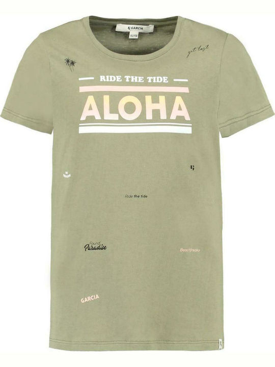 Garcia Jeans Tricou pentru copii Kaki Aloha
