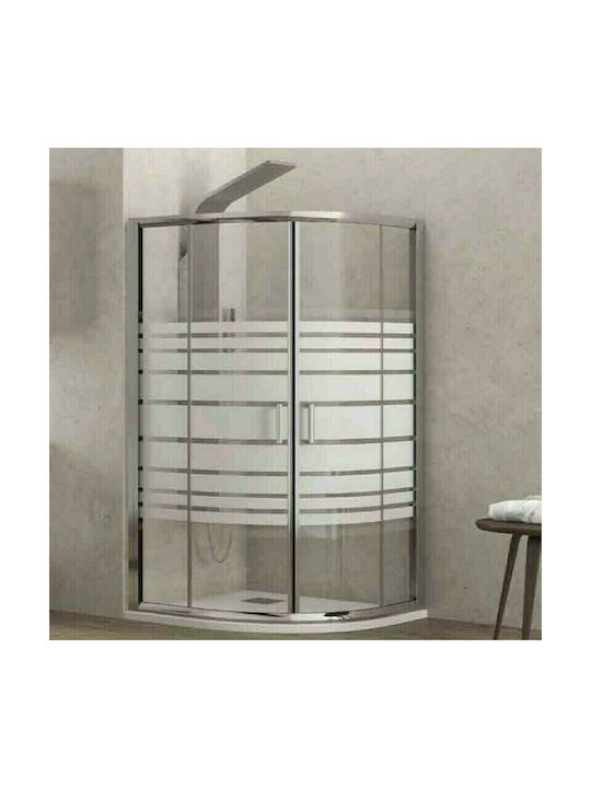 Karag New Flora 200 NFLS20090180 Cabin for Shower Semi-circular with Sliding Door 90x90x180cm Serigrafato