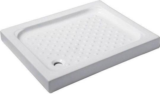 Karag Porcelain 8 Триъгълна Порцеланов душ 70x100см Бял