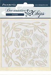 Decorative Chipboard branches roses 14x14cm Stamperia