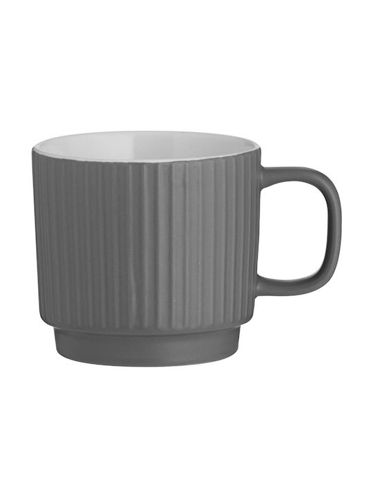 Mason Cash Embossed Line Κούπα από Πορσελάνη Grey 350ml