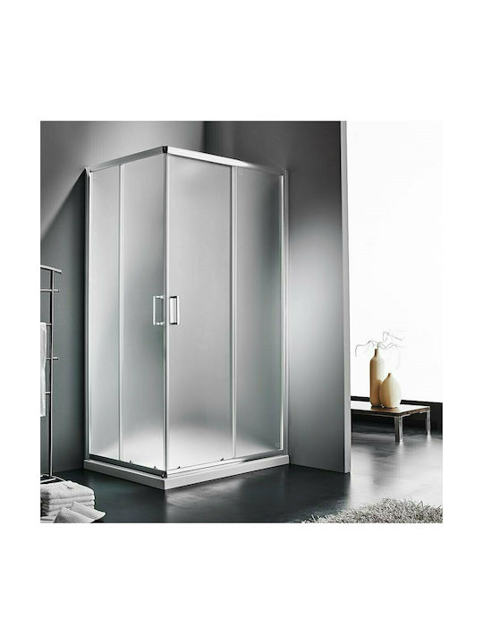 Starlet Corner Entry CS10080F-100 Cabin for Shower with Sliding Door 100x80x180cm Fabric