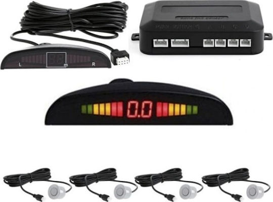 Car Parking System with Screen and 4 Sensors in Silver Color