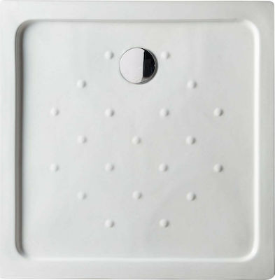 Tema Square Porcelain Shower White Slim 80x80x6.5cm