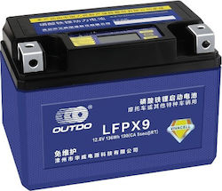Outdo Литиев Батерия за мотоциклет YTX9-BS с капацитет 10.6Ах