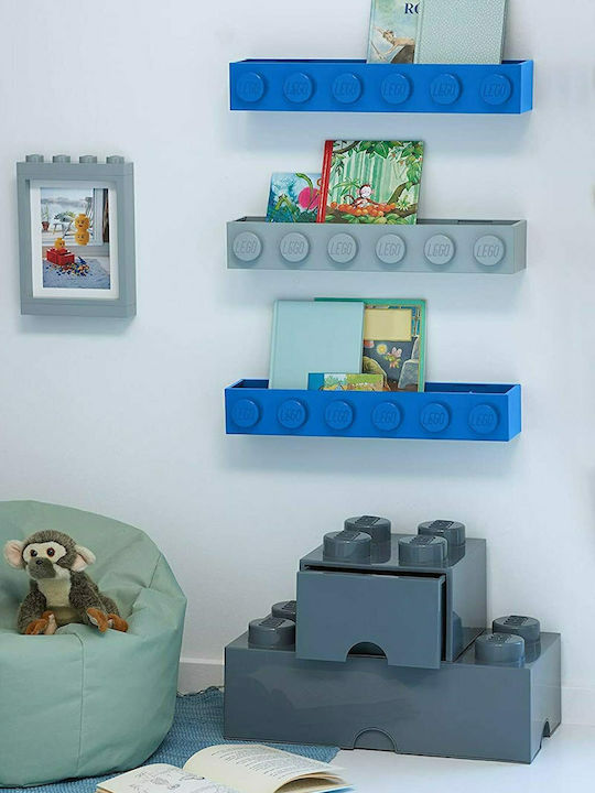 Детски Рафт Bookcase Стенен Син 47.8x11.5x7.8см