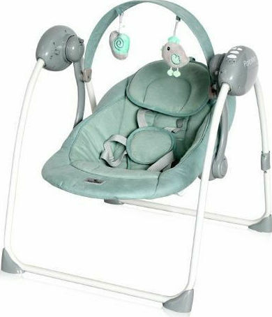 Lorelli Electric Baby Relax Swing Portofino with Music Frosty Green Stars for Child up to 9kg
