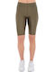 Women's Bike Training Legging Shiny & High Waisted Khaki
