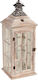 Keskor Lantern Wooden Beige 20x20x53εκ. 1pcs