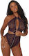 Dreamgirl Sexy Bodysuit with Lace Purple