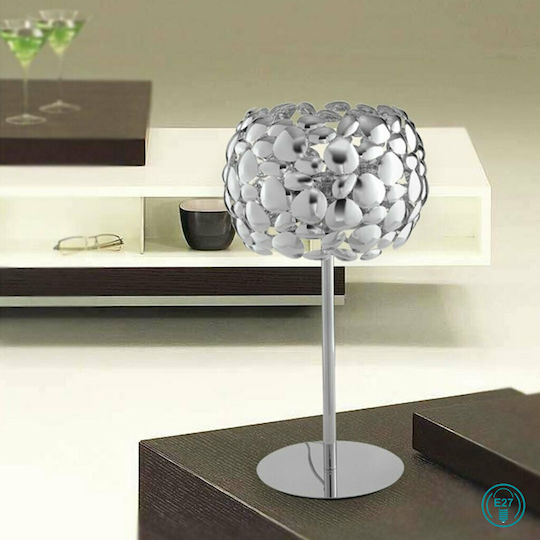 Fan Europe Metal Table Lamp for Socket E27 with Silver Shade and Base