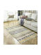 Iliadis Rug Rectangular Cotton with Fringes Cream with grey and green designs