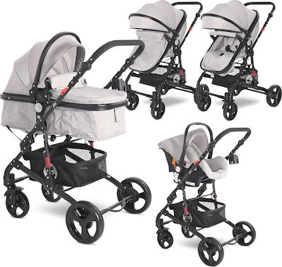 Lorelli Alba 3 in 1 Adjustable 3 in 1 Baby Stroller Suitable for Newborn Gray 11.15kg