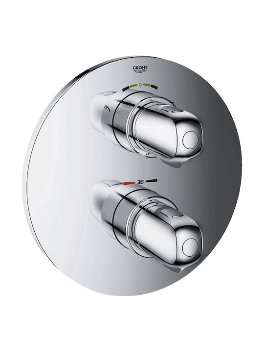 Grohe GROTHERM 1000 Combiner Încorporat pentru Cadă 2 ieșiri Unelte pentru măcelari Argint