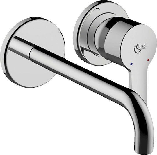 Ideal Standard Connect Σετ Μίκτης & Στόμιο Εντοιχισμού για Νιπτήρα 1 Εξόδου Ασημί