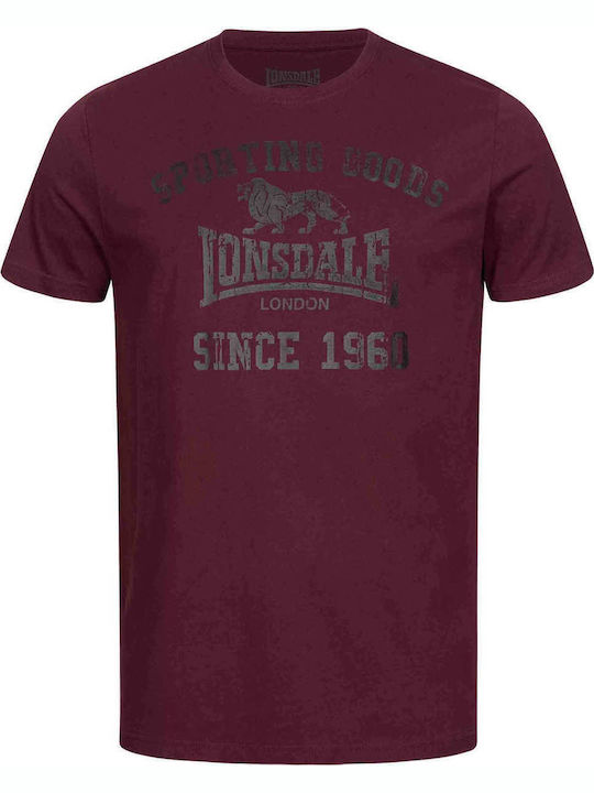 Lonsdale T-shirt Bărbătesc cu Mânecă Scurtă Burgundy