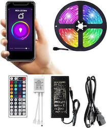 Spot Light Waterproof LED Strip 220V RGB 5m Set with Remote Control and Power Supply