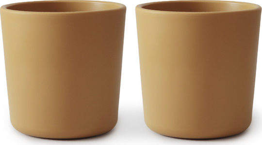 Mushie Baby Cups made of Plastic Yellow 2pcs 207ml for 24m+m+