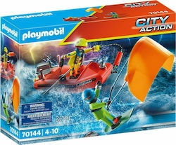 Playmobil City Action Kitesurfer Rescue With Boat pentru 4-10 ani