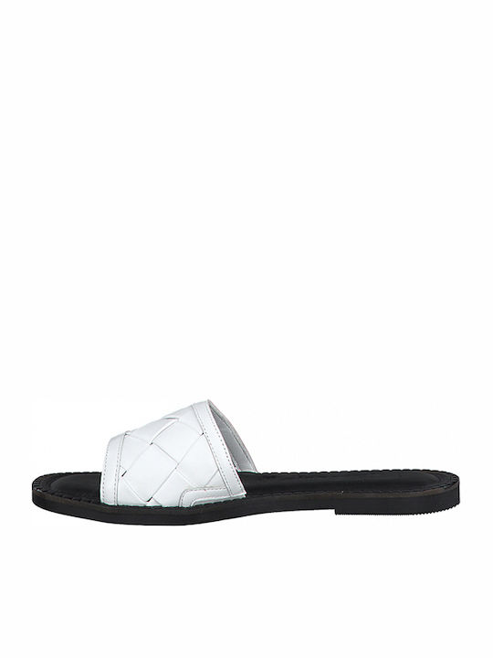 Tamaris Leather Women's Flat Sandals in White C...