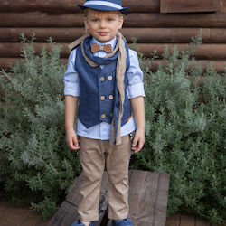Baby Bloom Βαπτιστικό Κοστούμι με Γιλέκο για Αγόρι 7τμχ