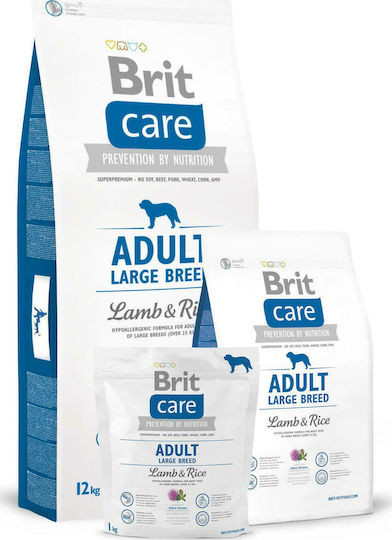 Brit Care Adult Large Breed 3kg Hrană Uscată fără Cereale pentru Câini Adulţi de Rase Mari cu Miel și Orez