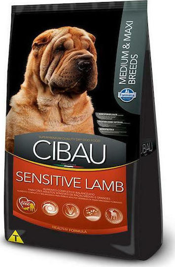 Farmina Cibau Sensitive Medium & Maxi 14kg Dry Food Gluten-Free for Adult Large Breed Dogs with Lamb