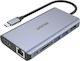 Unitek uHUB S7 USB-C / USB-A Docking Station με HDMI/DisplayPort 4K PD Ethernet Γκρι
