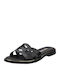 Ragazza Leather Women's Flat Sandals in Black Color