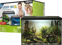 Aquael Leddy 60 XL Aquarium Fish Tank Capacity 72lt Includes Lighting Heater Filter 60x30x40cm Black