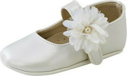 Gorgino Ecru Baptism Leather Soft Sole Pumps