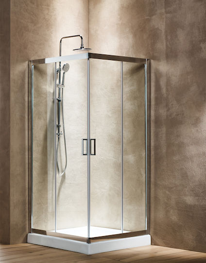 Tema Καμπίνα Ντουζιέρας με Συρόμενη Πόρτα 90x90x180cm Clear Glass