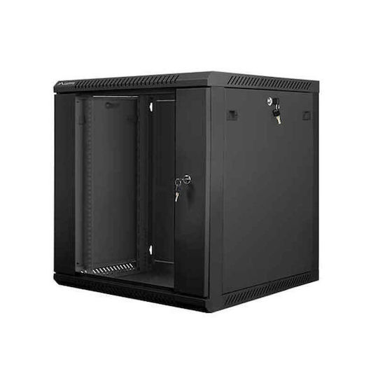 Lanberg Επιτοίχια Καμπίνα Rack 12U 60x60x64cm Μαύρο WF01-6612-10B