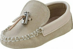 Gorgino Ecru Baptism Leather Soft Sole Moccasins