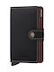 Secrid Miniwallet Saffiano Men's Leather Card Wallet with RFID και Slide Mechanism Black