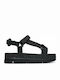 Oruga Up Γυναικεία Ανατομικά Σανδάλια Sporty Flatforms Μαύρα